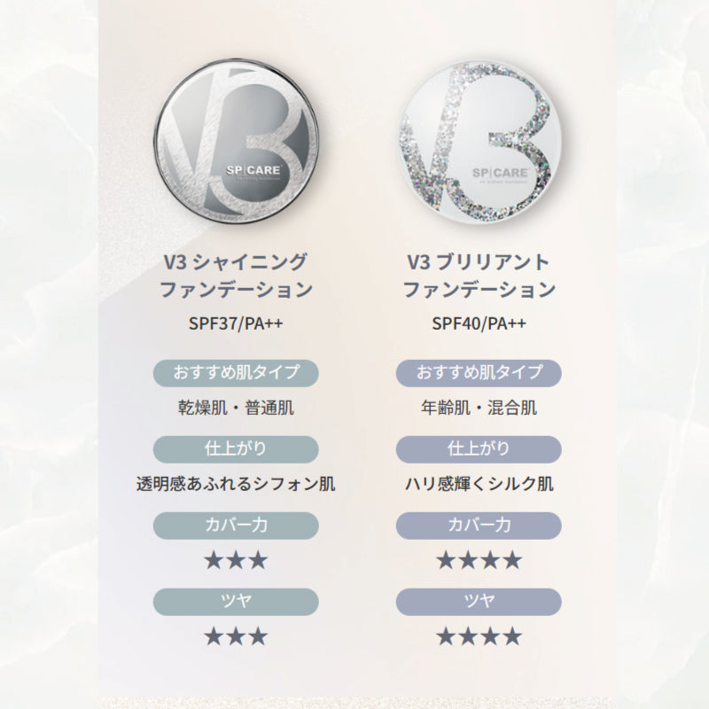 V3 VM エキサイティング ファンデーション 本体15g・詰替用リフィル15g 薄付きナチュラルフィニッシュ